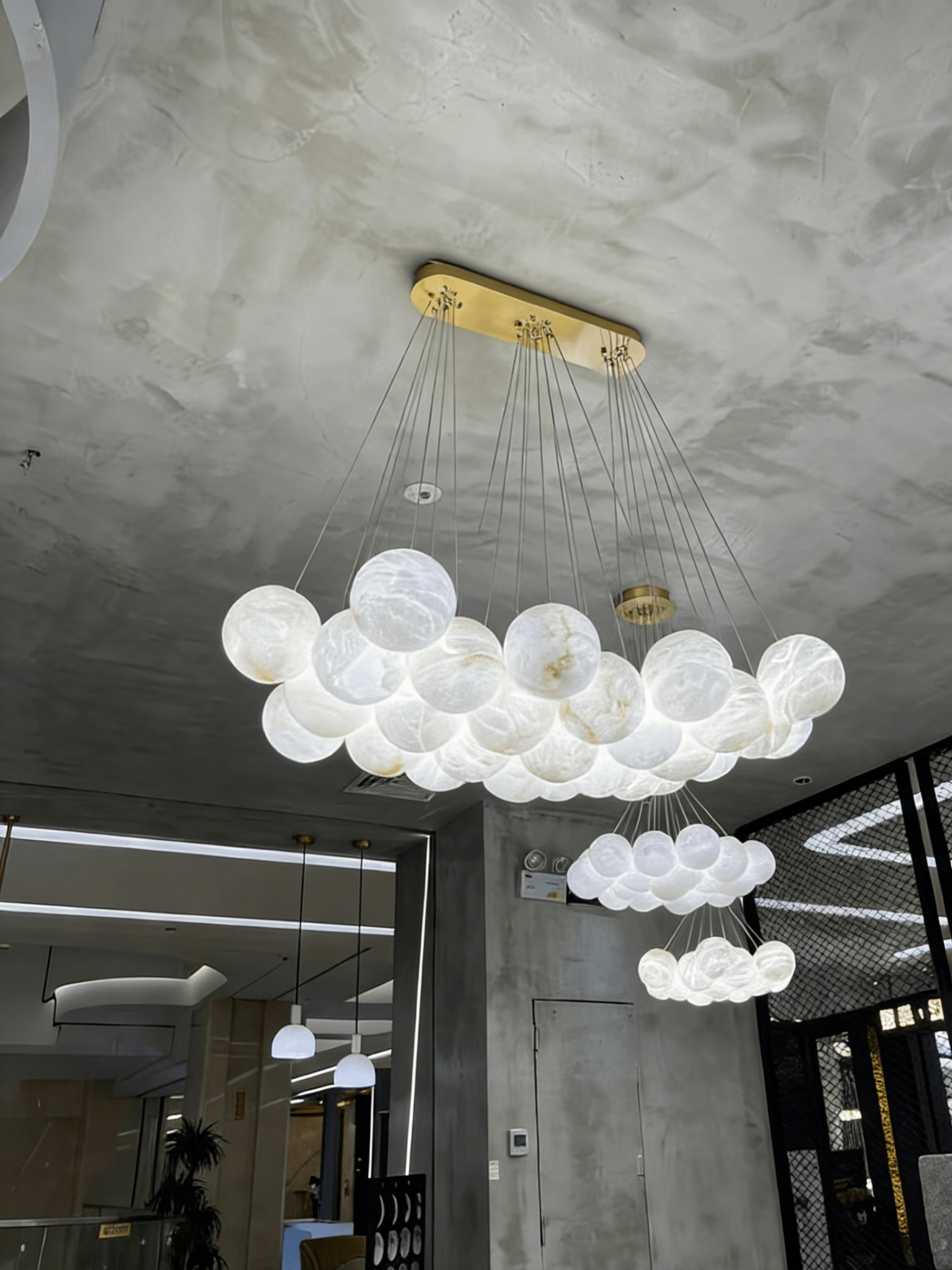 Lunar Alabaster Spherical Chandelier - fovolighting