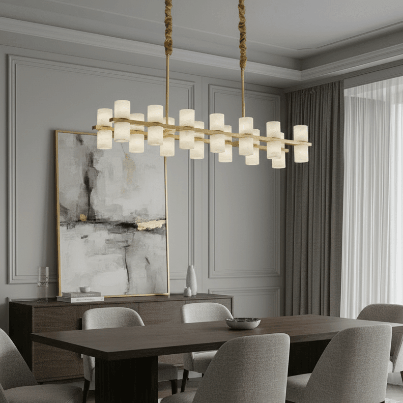 Lunara Linear Marble Chandelier - fovolighting
