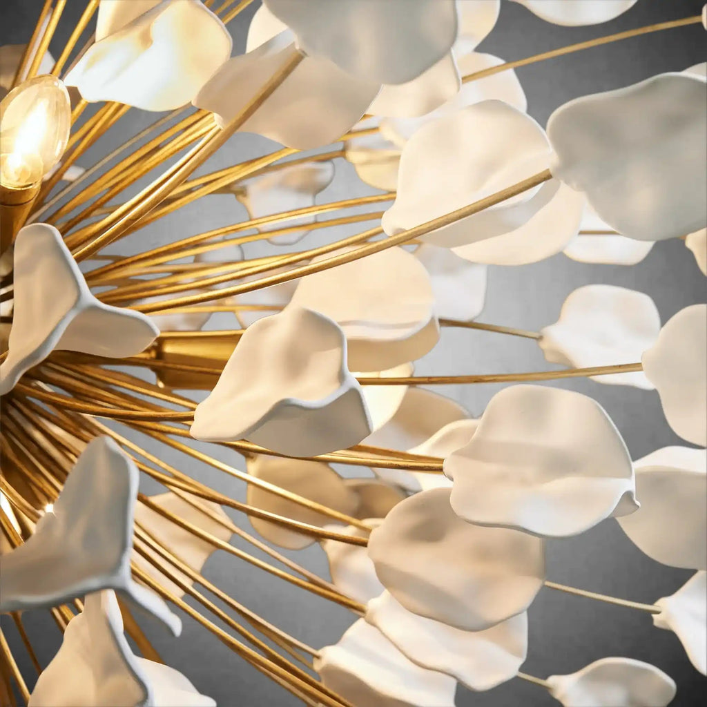 Lunaria Handcrafted Ceramic Petal Chandelier for Bedroom - fovolighting