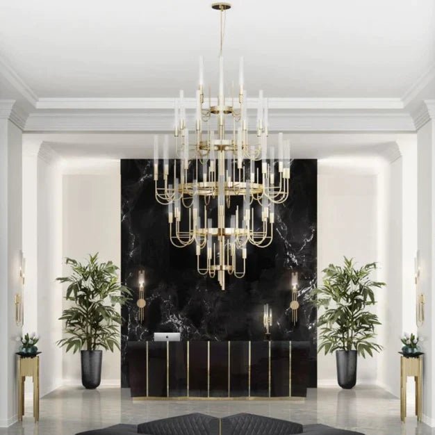 Luxury 5 - Tier Crystal Rods Luxury Gala Chandelier - fovolighting