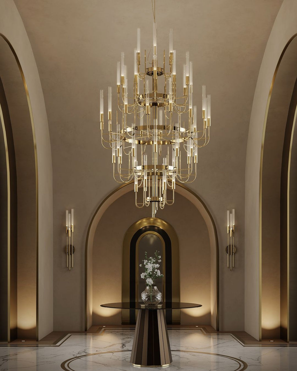 Luxury 5 - Tier Crystal Rods Luxury Gala Chandelier - fovolighting
