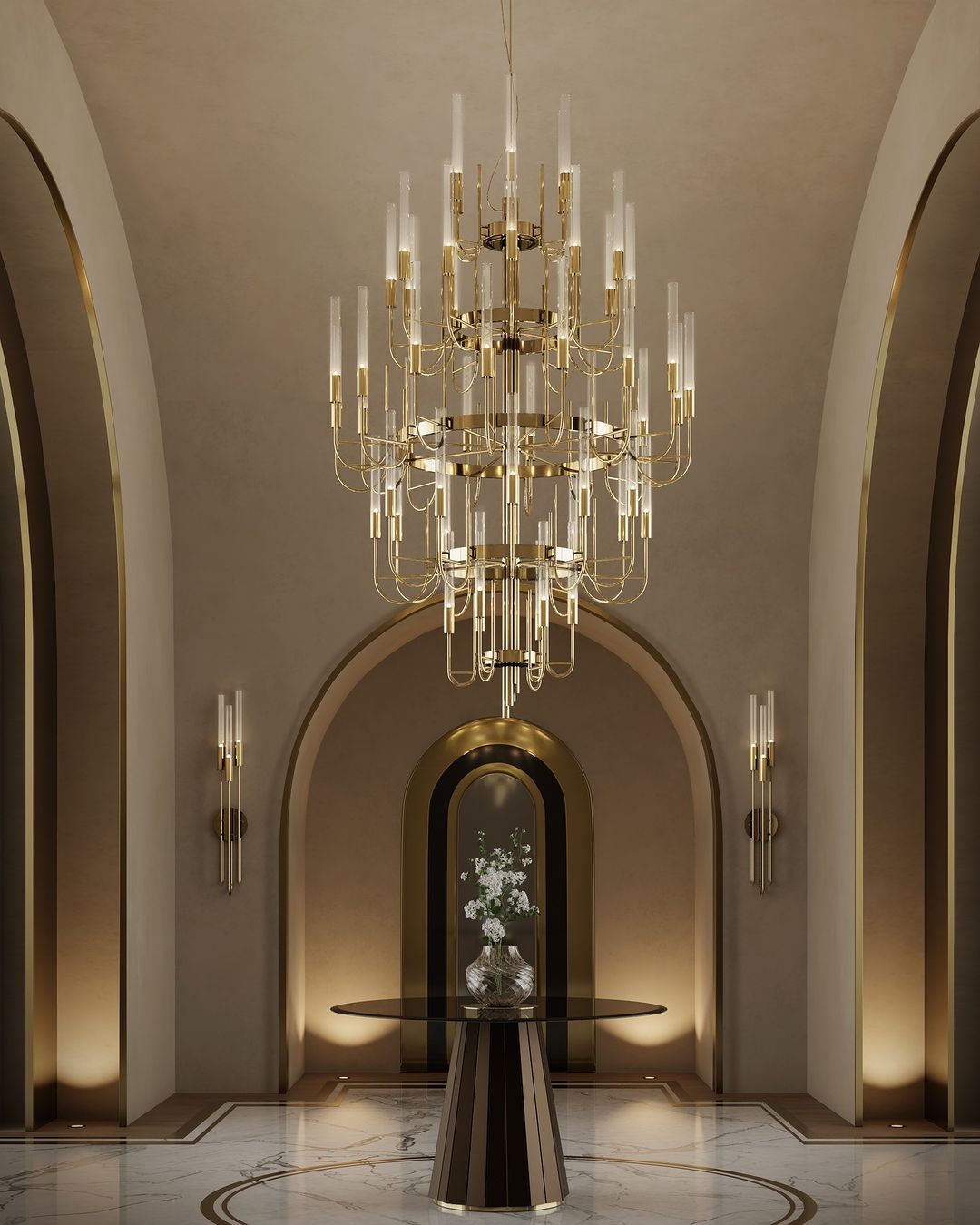 Luxury 5 - Tier Crystal Rods Luxury Gala Chandelier - fovolighting