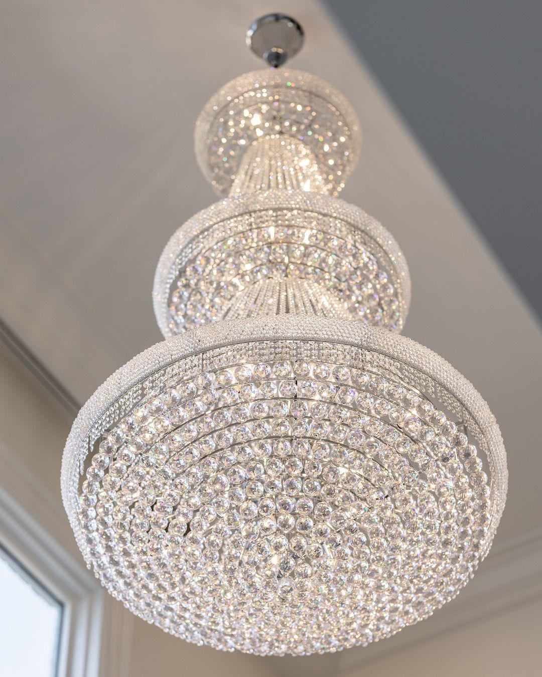 Luxury Crystal Chandelier for Grand Villa Hall and Duplex Staircase Lighting - fovolighting
