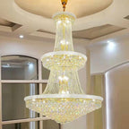 Luxury Crystal Chandelier for Grand Villa Hall and Duplex Staircase Lighting - fovolighting