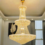 Luxury Crystal Chandelier for Grand Villa Hall and Duplex Staircase Lighting - fovolighting