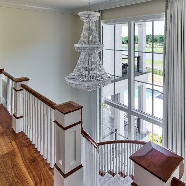 Luxury Crystal Chandelier for Grand Villa Hall and Duplex Staircase Lighting - fovolighting