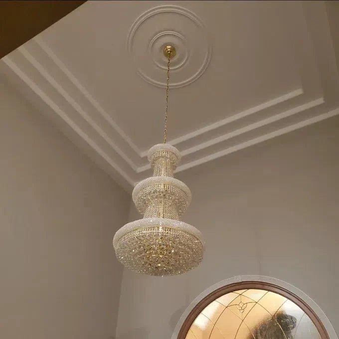 Luxury Crystal Chandelier for Grand Villa Hall and Duplex Staircase Lighting - fovolighting