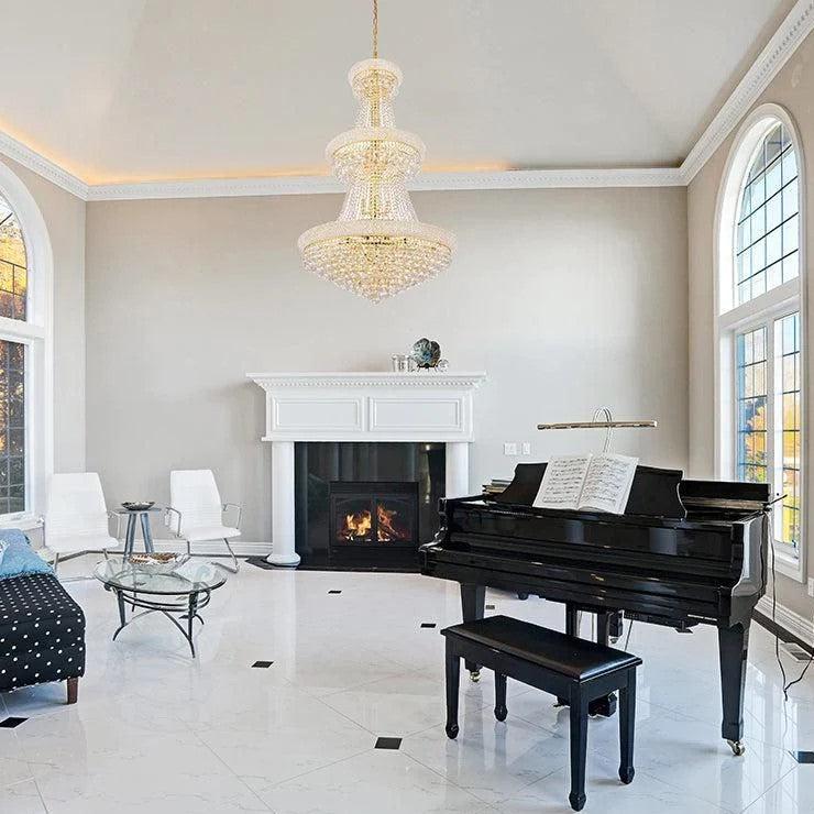 Luxury Crystal Chandelier for Grand Villa Hall and Duplex Staircase Lighting - fovolighting