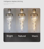 Luxury Extra Large Foyer Spiral Staircase Chandelier Long Crystal Ceiling Light Fixture For Living Room Hall Entrance - fovolighting