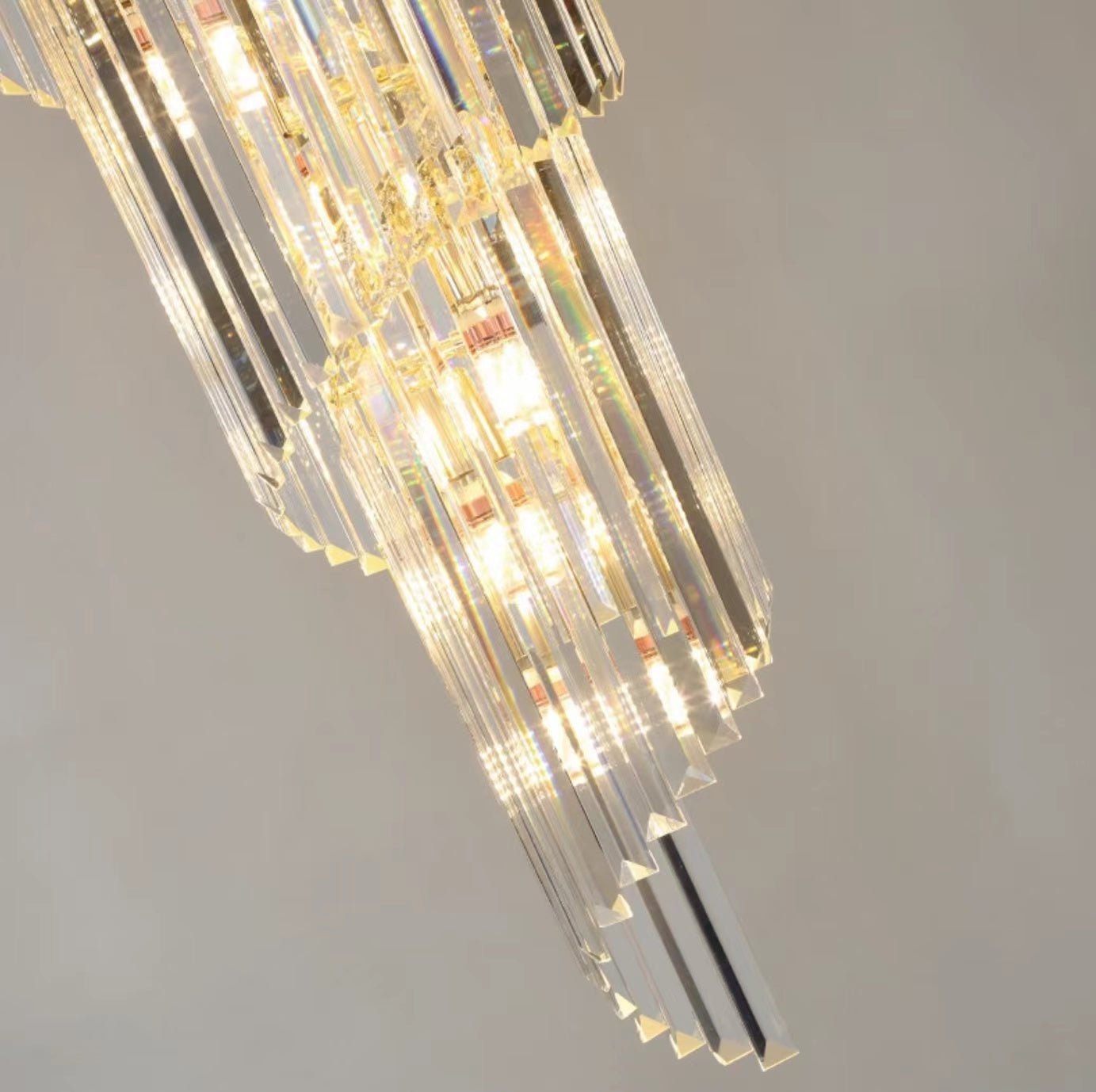 Luxury Extra Large Foyer Spiral Staircase Chandelier Long Crystal Ceiling Light Fixture For Living Room Hall Entrance - fovolighting