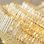 Luxury Extra Large Round Ceiling Lighting Fixture Stately Crystal Chandelier For Foyer Entryway/ Entrance - fovolighting