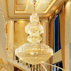 Luxury Extra Large Round Ceiling Lighting Fixture Stately Crystal Chandelier For Foyer Entryway/ Entrance - fovolighting
