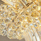Luxury Extra Large Round Ceiling Lighting Fixture Stately Crystal Chandelier For Foyer Entryway/ Entrance - fovolighting