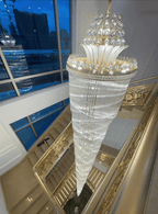 Luxury Extra Long Crystal Chandelier for Villa/Staircase/Foyer - fovolighting