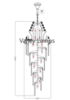Luxury Extra Long Crystal Chandelier for Villa/Staircase/Foyer - fovolighting