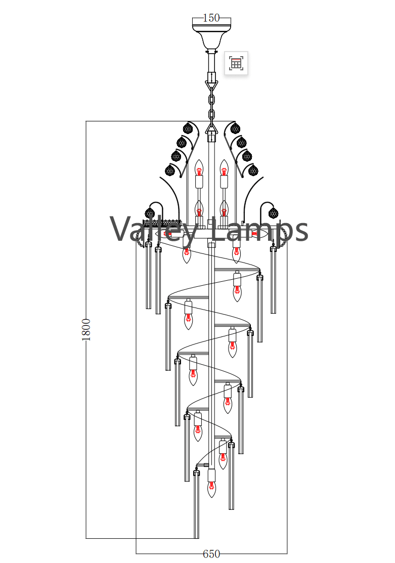 Luxury Extra Long Crystal Chandelier for Villa/Staircase/Foyer - fovolighting