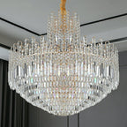 Luxury Hotel Hallway Ceiling Lighting Fixture Large Round Crystal Chandelier For Foyer Living Room Staircase - fovolighting