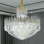 Luxury Hotel Hallway Ceiling Lighting Fixture Large Round Crystal Chandelier For Foyer Living Room Staircase - fovolighting