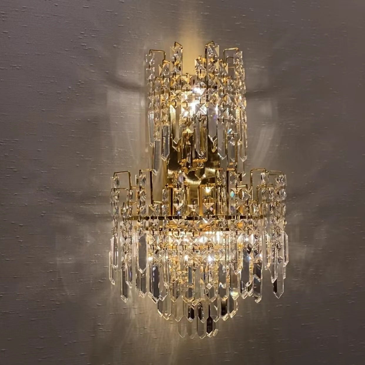Luxury Hotel Hallway Ceiling Lighting Fixture Large Round Crystal Chandelier For Foyer Living Room Staircase - fovolighting