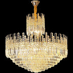 Luxury Hotel Hallway Ceiling Lighting Fixture Large Round Crystal Chandelier For Foyer Living Room Staircase - fovolighting