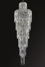 Luxury Large Crystal Chandelier For Hight Ceiling Living Room Long Staircase Light Fixture - fovolighting