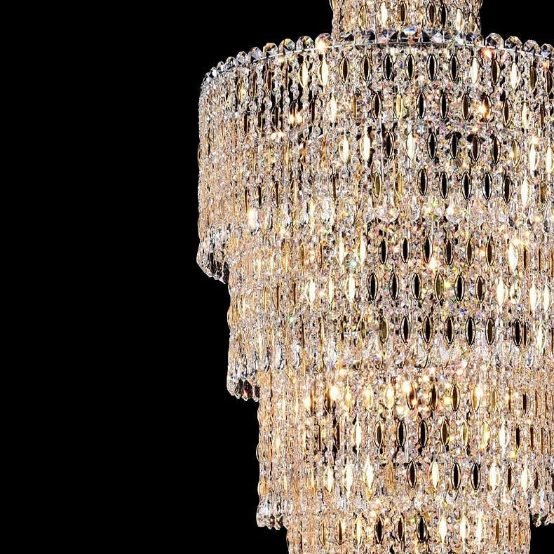 Luxury Large Crystal Chandelier For Hight Ceiling Living Room Long Staircase Light Fixture - fovolighting