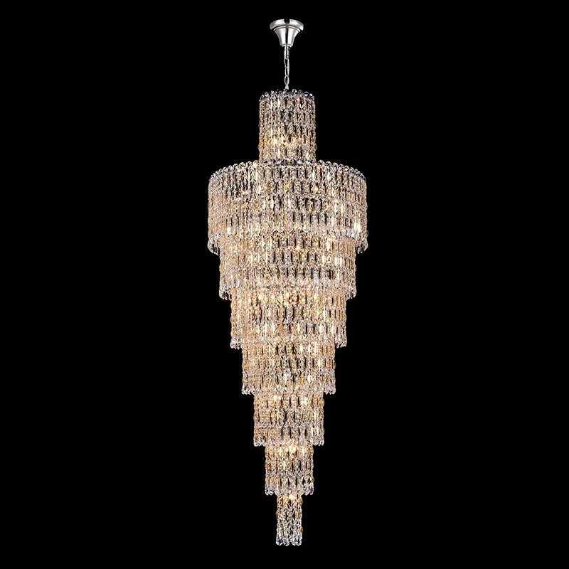 Luxury Large Crystal Chandelier For Hight Ceiling Living Room Long Staircase Light Fixture - fovolighting
