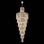 Luxury Large Crystal Chandelier For Hight Ceiling Living Room Long Staircase Light Fixture - fovolighting