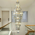 Luxury Large Foyer Staircase K9 Crystal Chandelier Long Ceiling Lighting Fixture For Living Room Hall - fovolighting