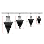 Luxury Modern Multi - tiered Crystal Chandelier for Staircase/Foyer - fovolighting