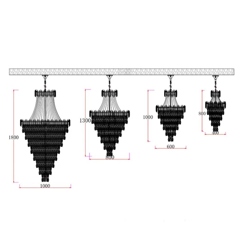 Luxury Modern Multi - tiered Crystal Chandelier for Staircase/Foyer - fovolighting