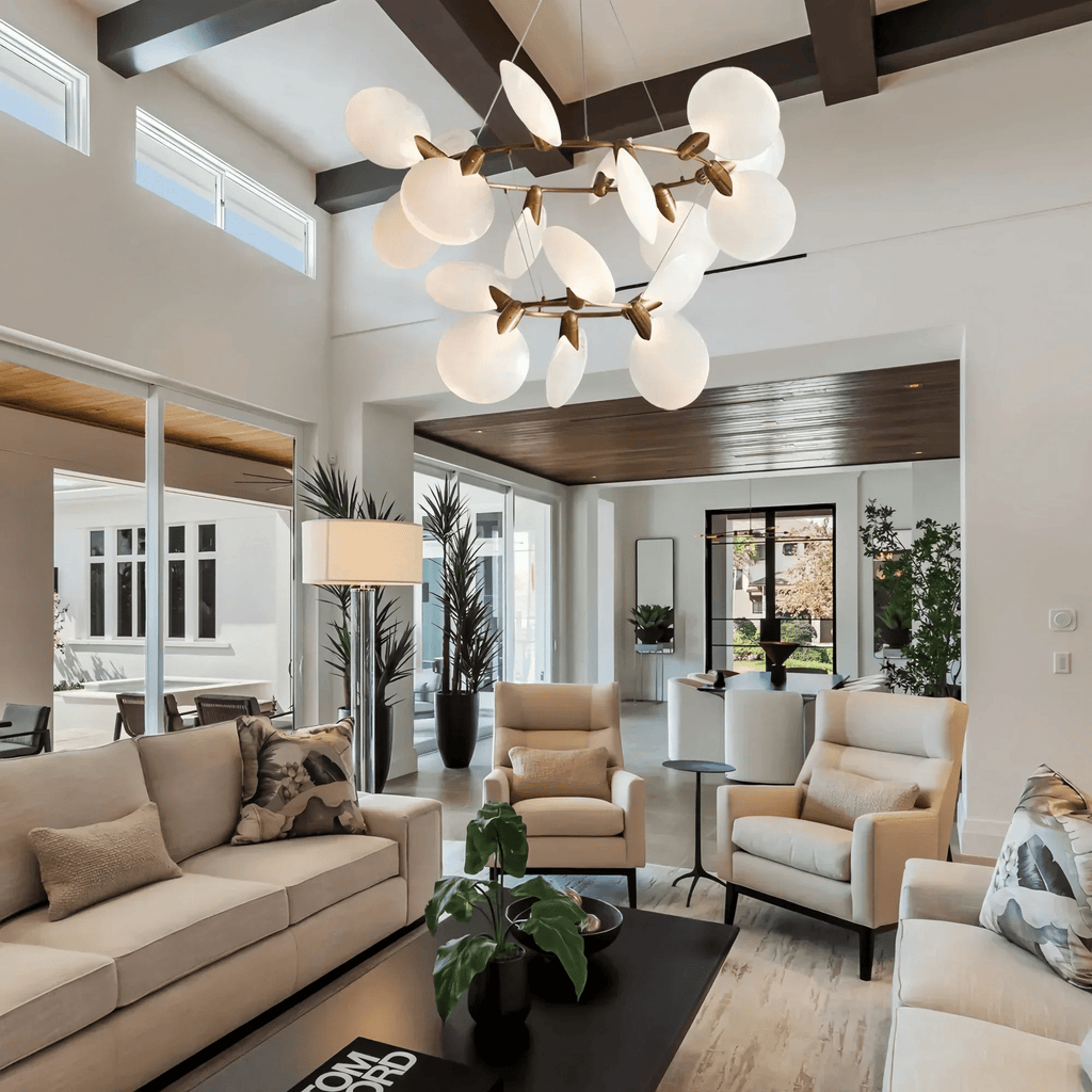 Lyla 2 - Tiered Halo Chandelier - fovolighting