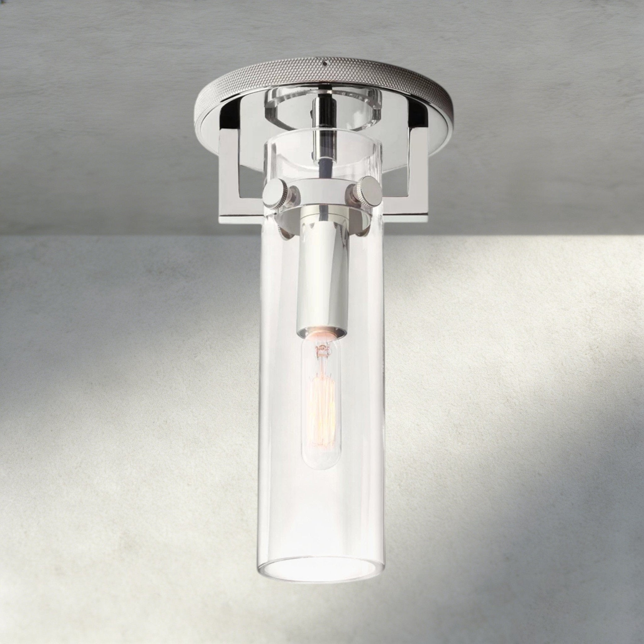 MACHUNST GLASS CYLINDER FLUSHMOUNT - fovolighting