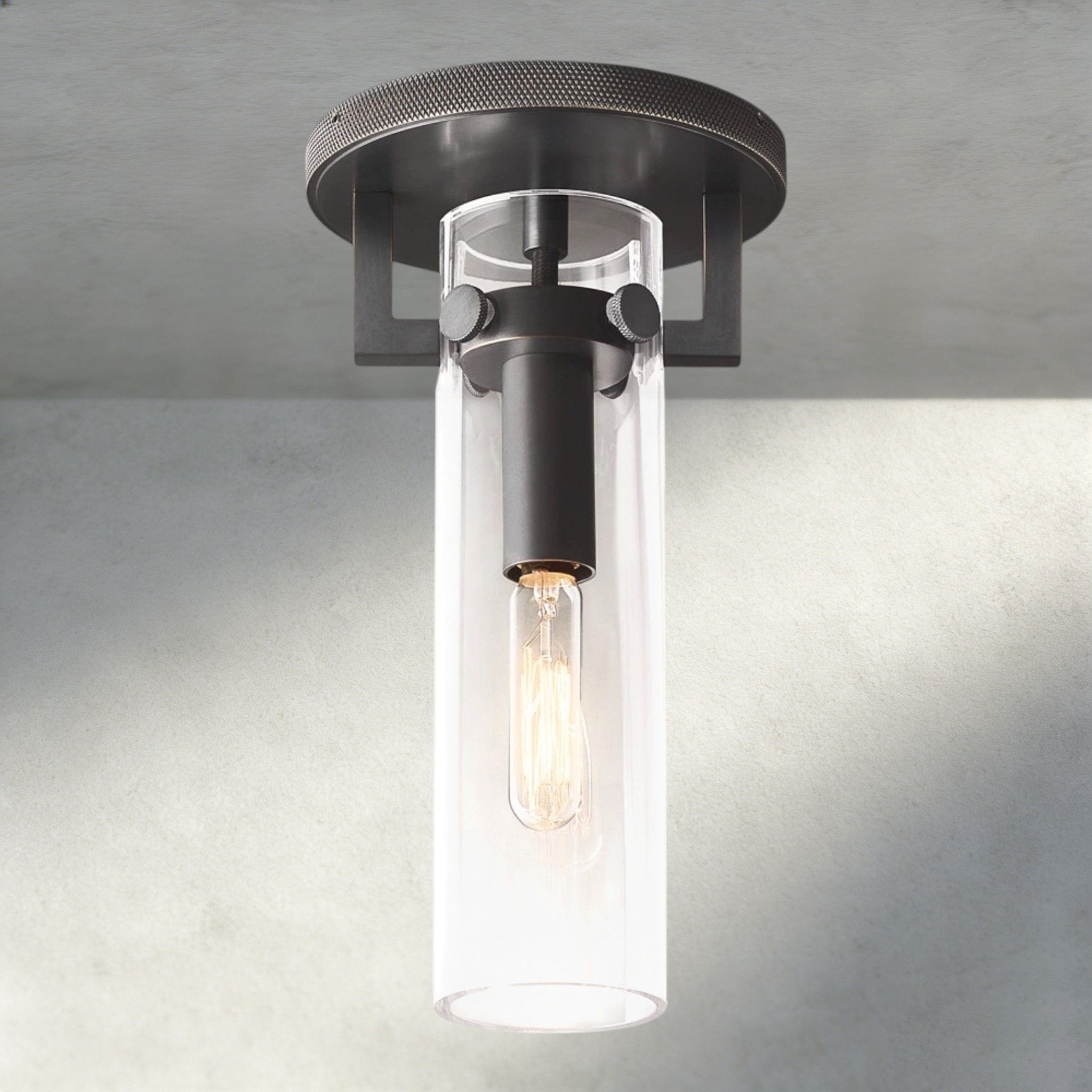 MACHUNST GLASS CYLINDER FLUSHMOUNT - fovolighting
