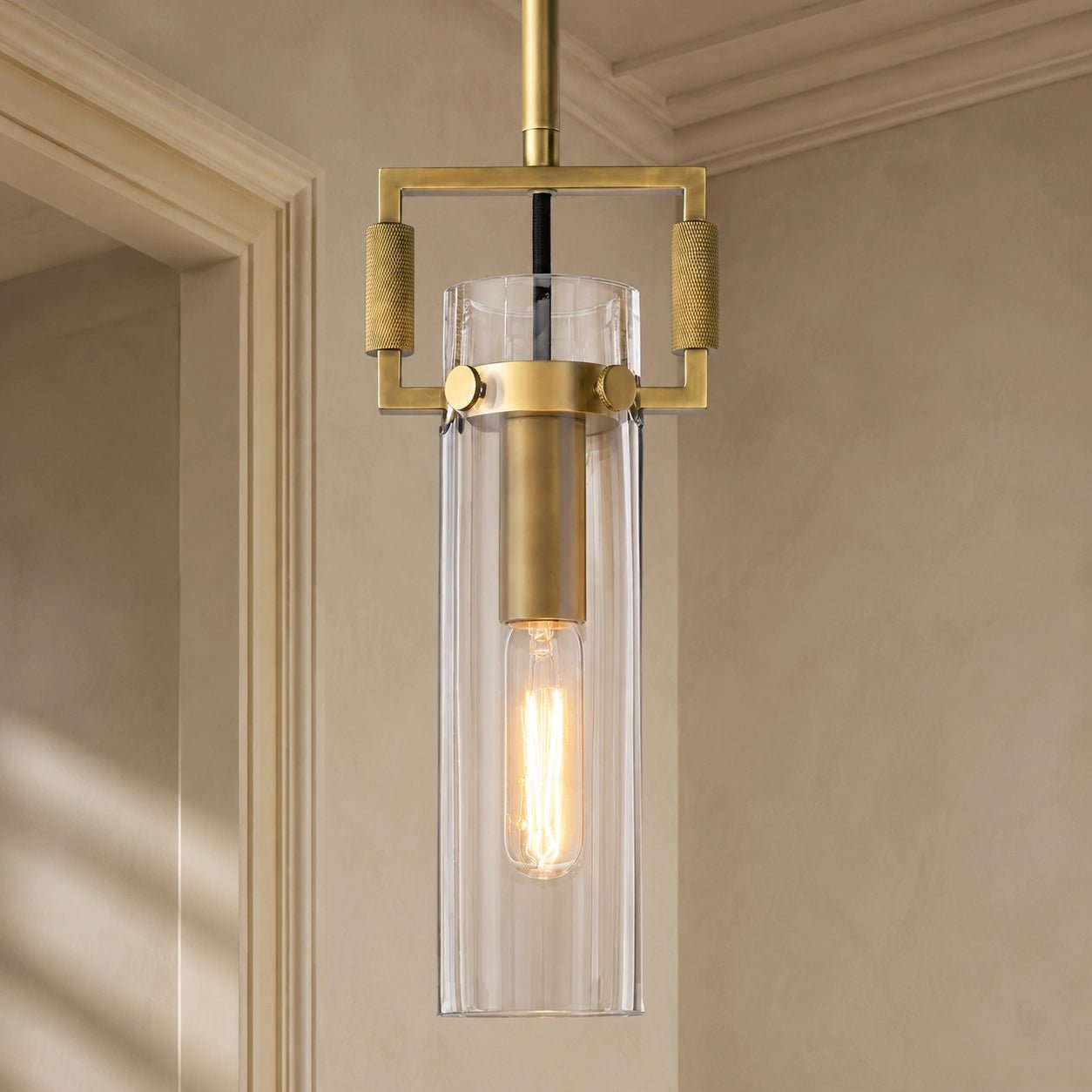 Machunst Glass Cylinder Pendant 12", 22" - fovolighting