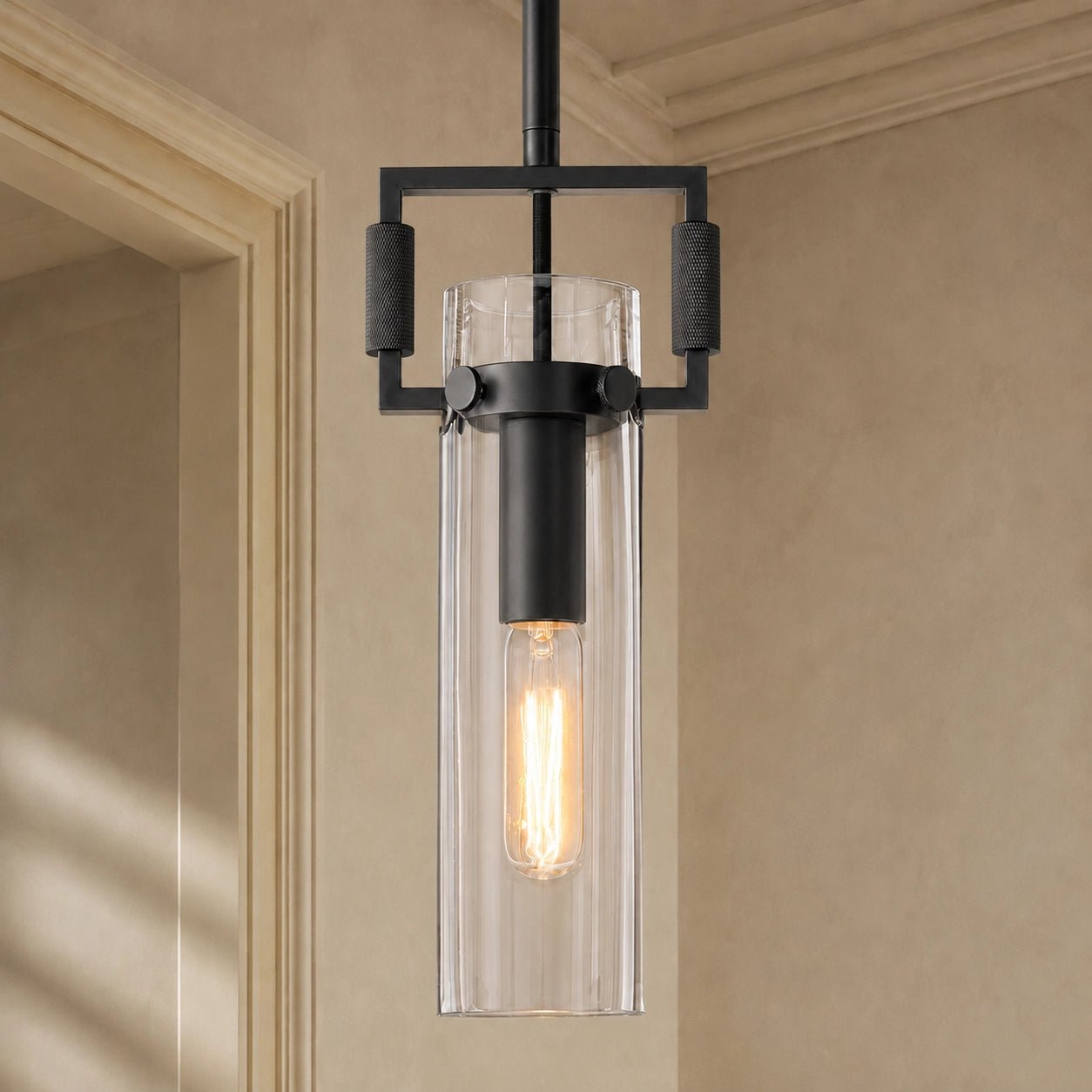 Machunst Glass Cylinder Pendant 12", 22" - fovolighting