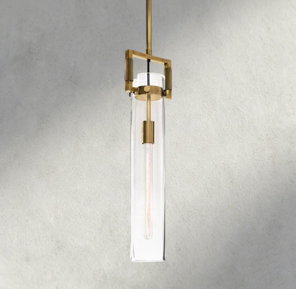Machunst Glass Cylinder Pendant 12", 22" - fovolighting