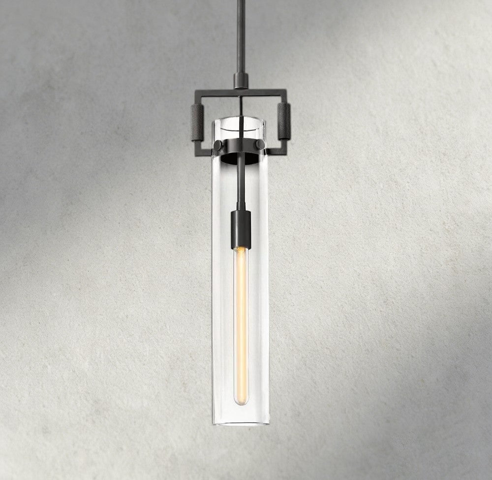 Machunst Glass Cylinder Pendant 12", 22" - fovolighting