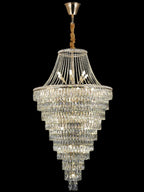 Magnificent Extra Large Foyer Hall Chandelier Tiered Crystal Ceiling Lighting Fixture For Living Room Decor - fovolighting