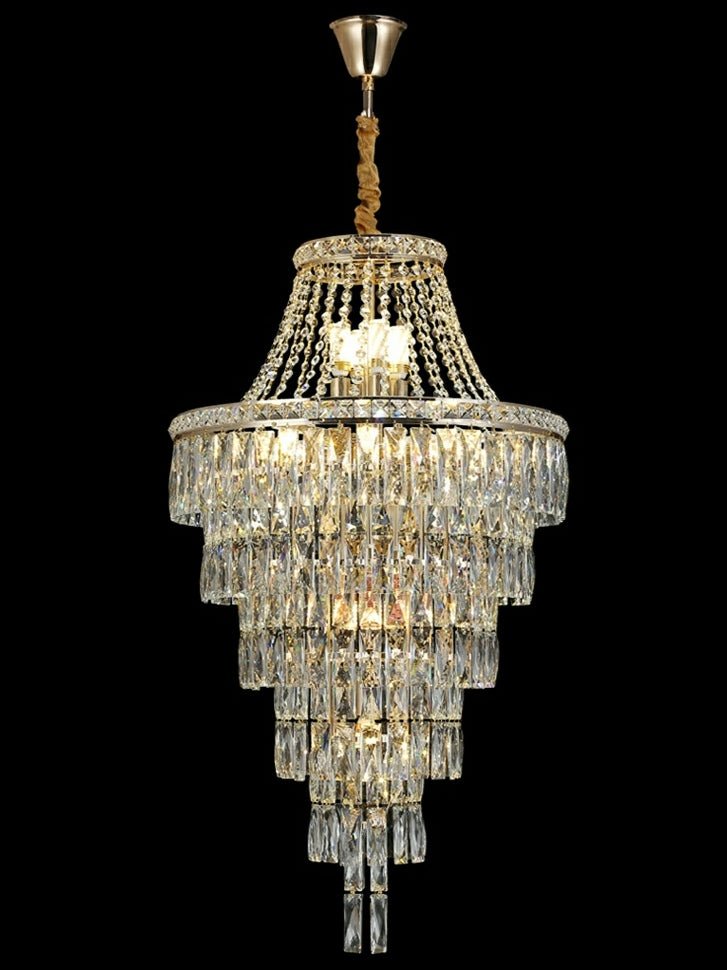 Magnificent Extra Large Foyer Hall Chandelier Tiered Crystal Ceiling Lighting Fixture For Living Room Decor - fovolighting