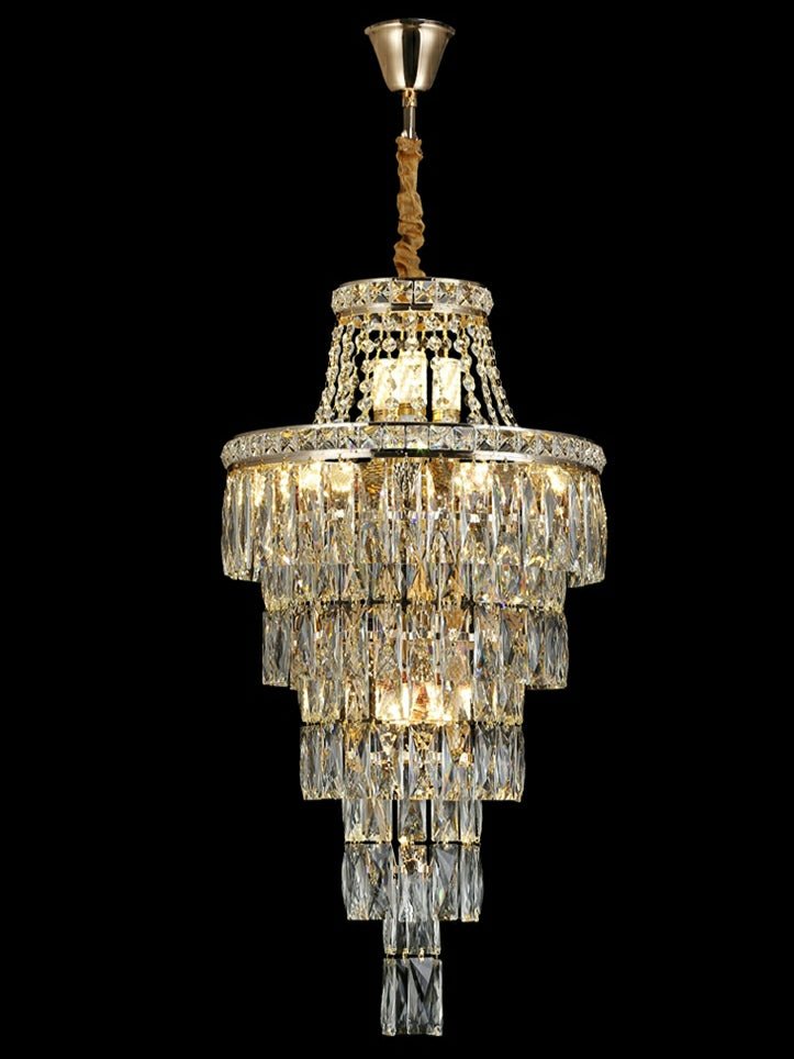 Magnificent Extra Large Foyer Hall Chandelier Tiered Crystal Ceiling Lighting Fixture For Living Room Decor - fovolighting