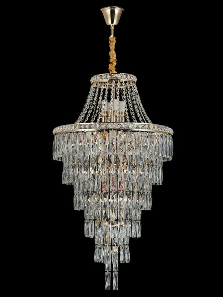Magnificent Extra Large Foyer Hall Chandelier Tiered Crystal Ceiling Lighting Fixture For Living Room Decor - fovolighting