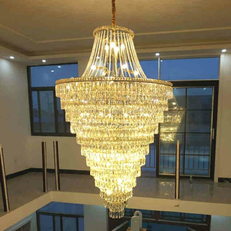 Magnificent Extra Large Foyer Hall Chandelier Tiered Crystal Ceiling Lighting Fixture For Living Room Decor - fovolighting