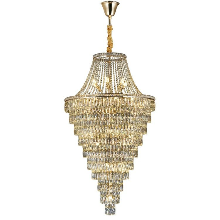 Magnificent Extra Large Foyer Hall Chandelier Tiered Crystal Ceiling Lighting Fixture For Living Room Decor - fovolighting
