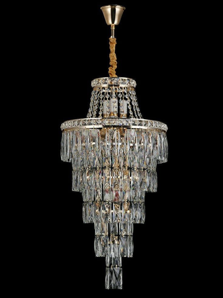 Magnificent Extra Large Foyer Hall Chandelier Tiered Crystal Ceiling Lighting Fixture For Living Room Decor - fovolighting