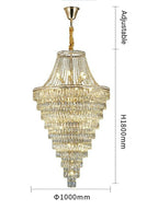 Magnificent Extra Large Foyer Hall Chandelier Tiered Crystal Ceiling Lighting Fixture For Living Room Decor - fovolighting