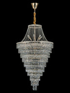 Magnificent Extra Large Foyer Hall Chandelier Tiered Crystal Ceiling Lighting Fixture For Living Room Decor - fovolighting
