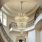 Magnificent Extra Large Foyer Hall Chandelier Tiered Crystal Ceiling Lighting Fixture For Living Room Decor - fovolighting