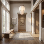 Mara Caged Opal Glass & Brass Large Pendant - fovolighting
