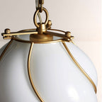 Mara Caged Opal Glass & Brass Small Pendant - fovolighting